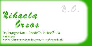 mihaela orsos business card